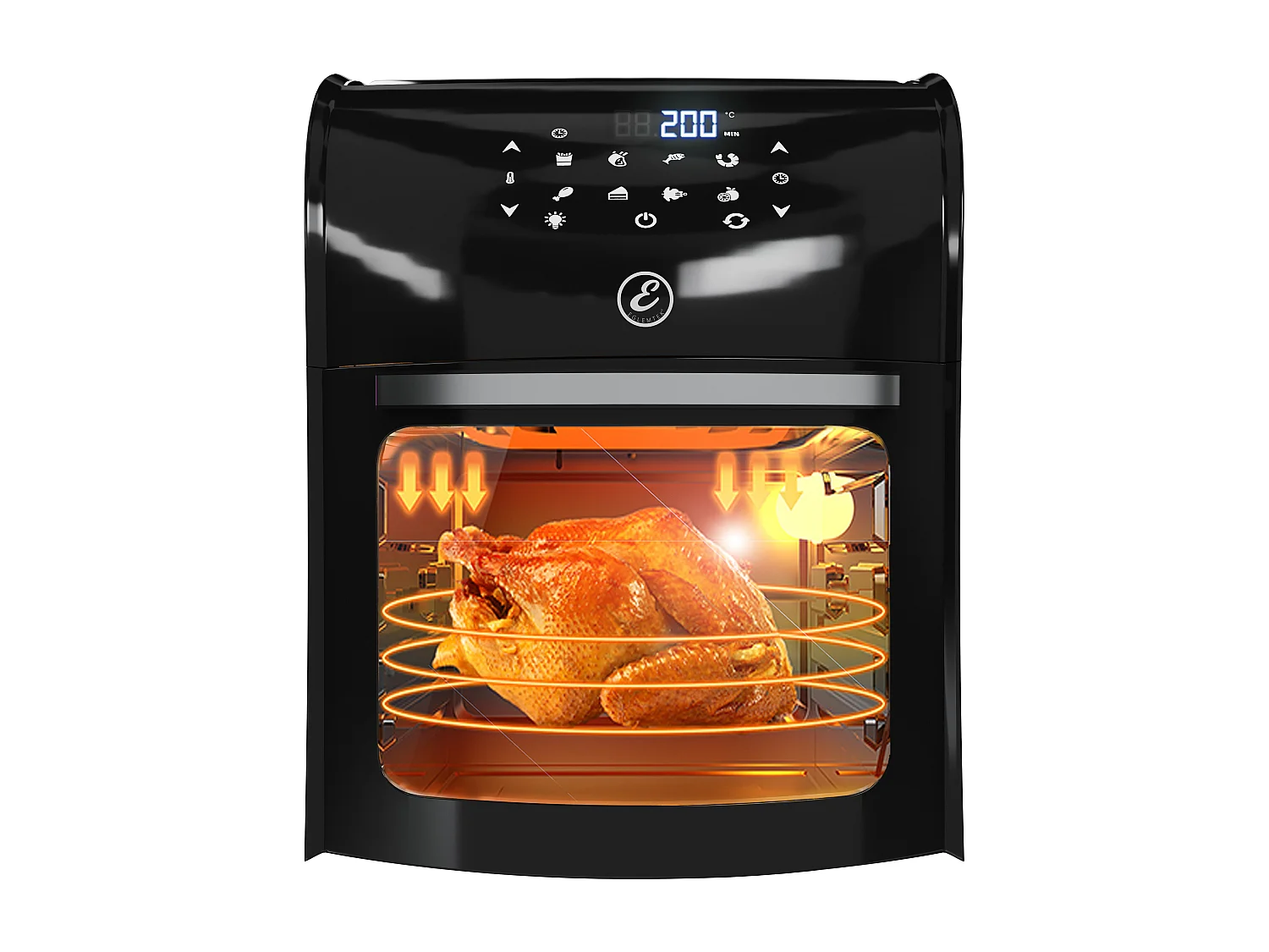 Friggitrice Ad Aria 12 Litri 10 In 1 Forno Aria Calda Con LED Touch Screen Senza Olio Multifunzione 1800W 6 Accessori 7 Programmi