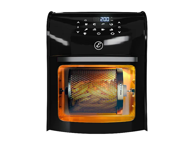 Friggitrice Ad Aria 12 Litri 10 In 1 Forno Aria Calda LED Touch Screen Friggitrice Multifunzione 1800W Griglia Forno 6 Accessori 7 Programmi Temperatura Regolabili