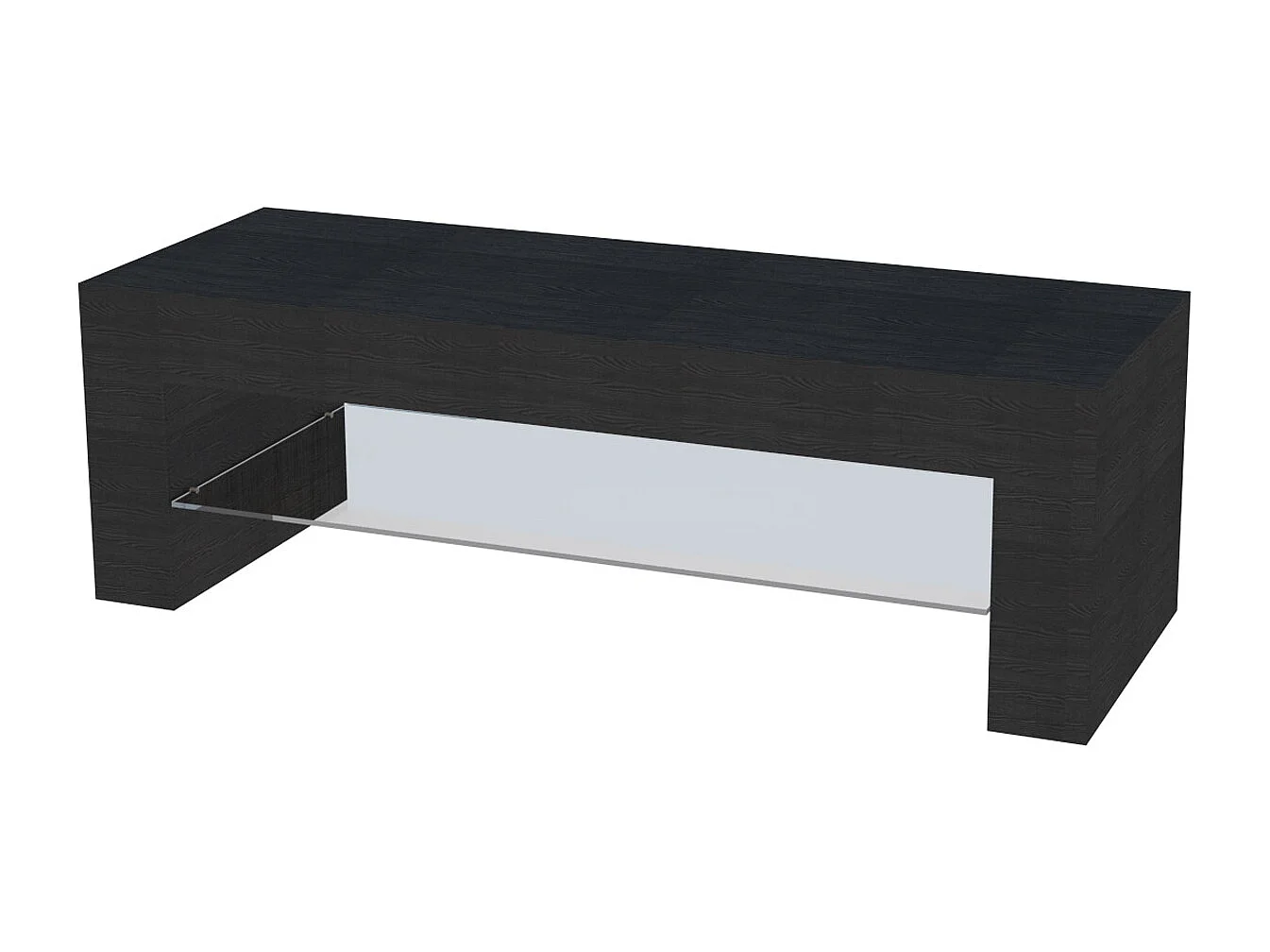 Mobile TV salotto soggiorno ripiano in vetro base televisione nero frassinato