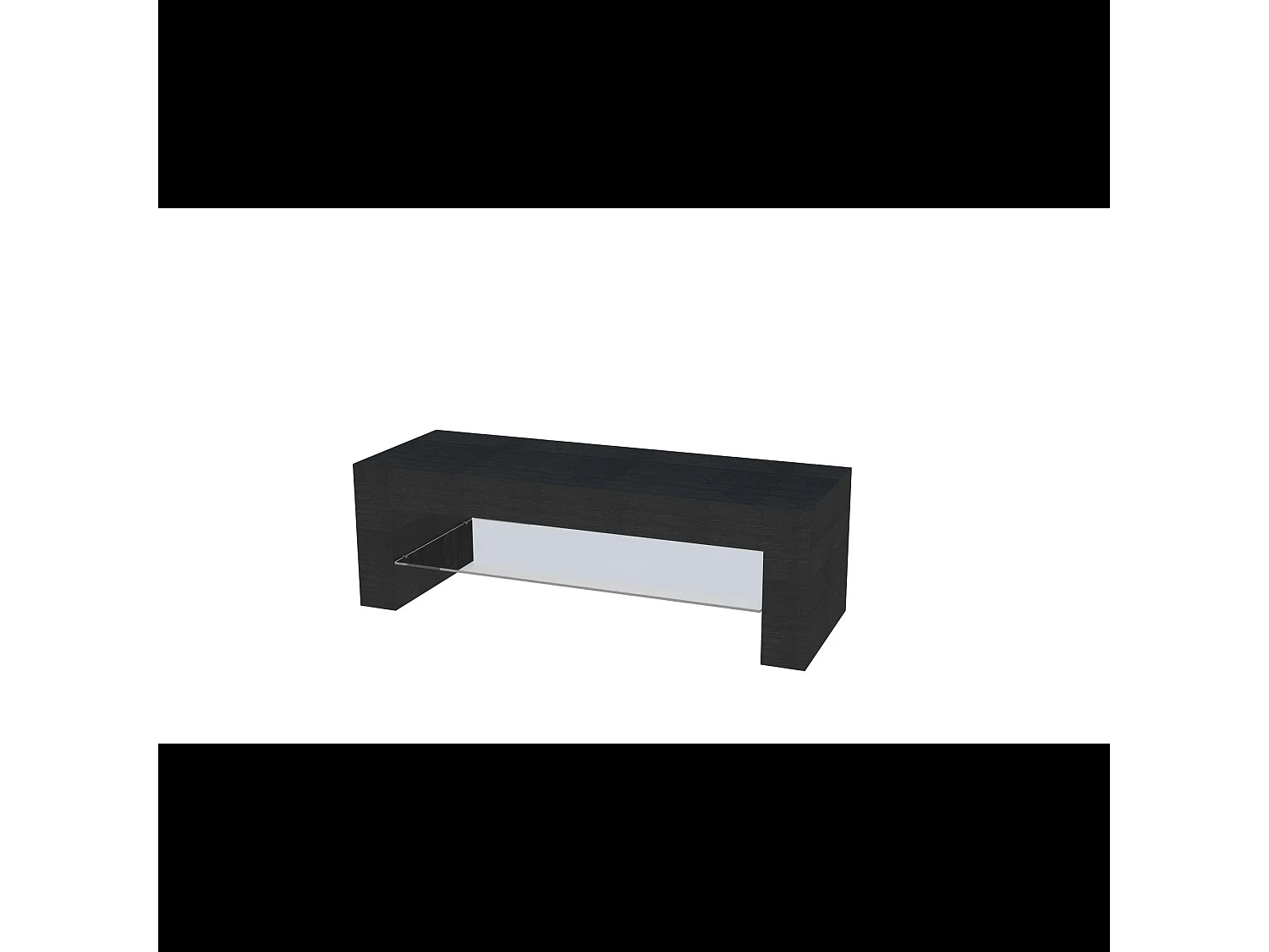 Mobile TV salotto soggiorno ripiano in vetro base televisione nero frassinato