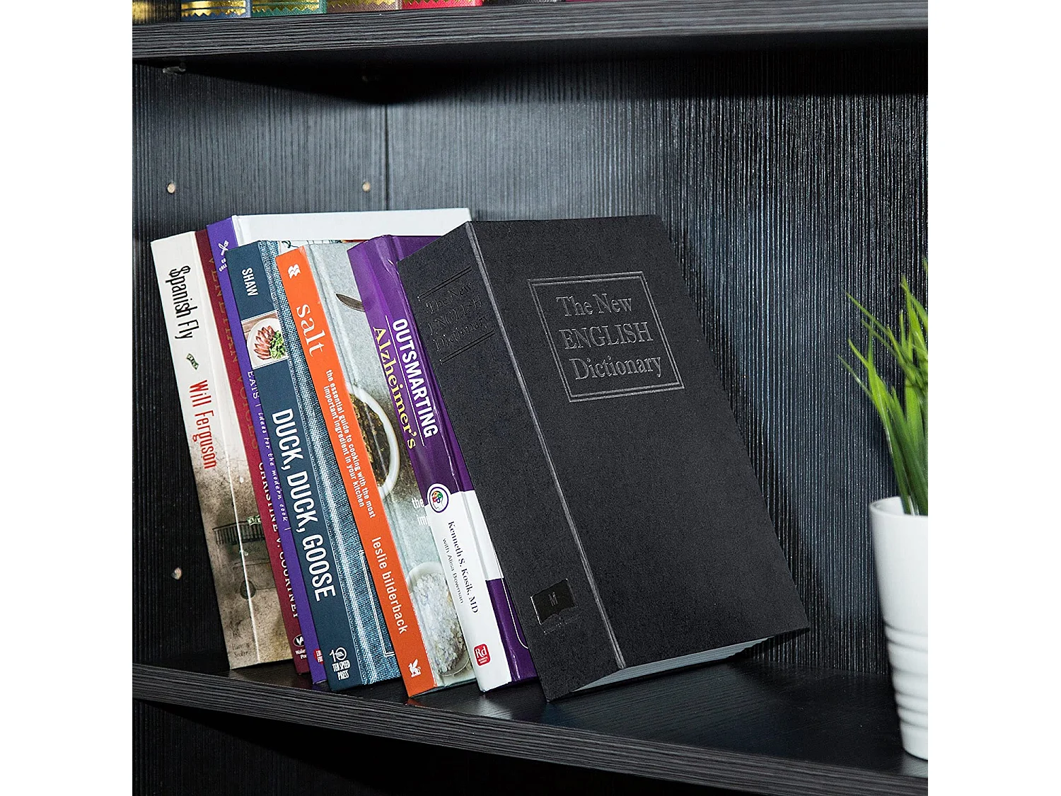 Cassetta Portavalori Cassaforte A Forma Di Libro Dizionario Acciaio Serratura Combinazione 3 Cifre Soldi Gioielli Casa Ufficio 24 x 15.5 x 5.5 Cm Nero