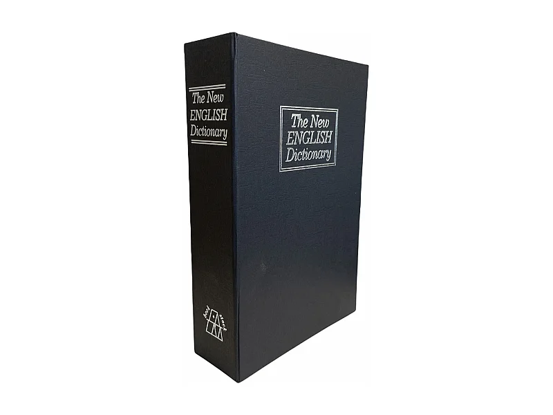 Cassetta Portavalori Cassaforte A Forma Di Libro Dizionario Acciaio Serratura Combinazione 3 Cifre Soldi Gioielli Casa Ufficio 24 x 15.5 x 5.5 Cm Nero