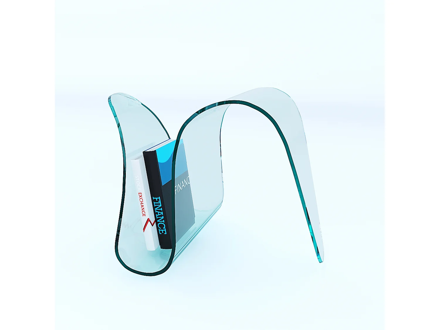 Tavolino Basso Curvato Portariviste Ideale Per Ufficio Sala Aspetto Salotto Soggiorno Sala Pranzo In Vetro Design Moderno Elegante Luxury Z-100, 62 x 45 x 41 Cm