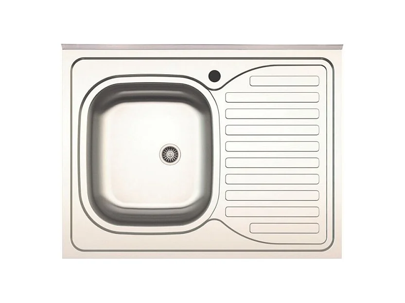 Sottolavello 2 ante 80x60 bianco frassinato con lavello vasca gocciolatoio destro incluso