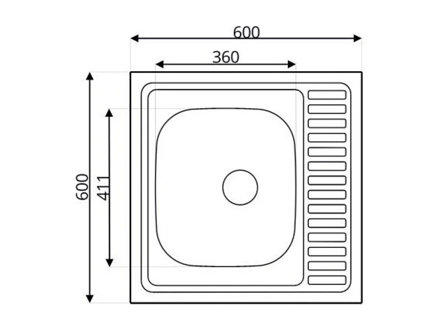Sottolavello con anta 60x60x82H bianco frassinato lavello vasca e gocciolatoio incluso