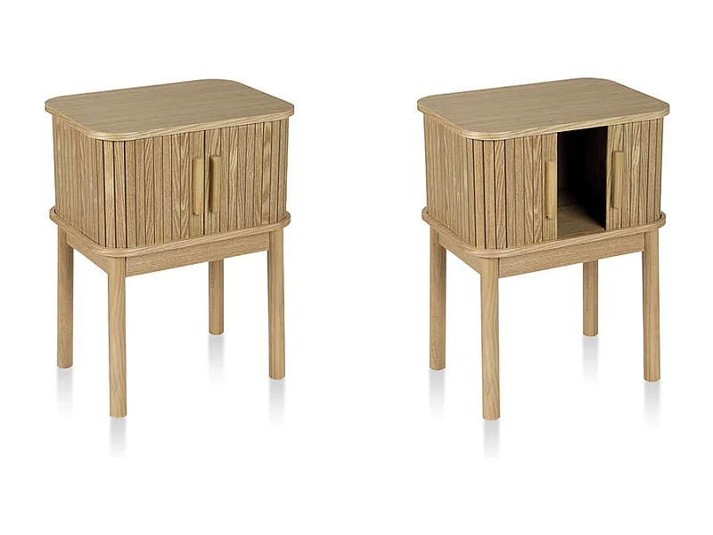 Set 2 tables de nuit bois ENVIO - 40X30X53 cm