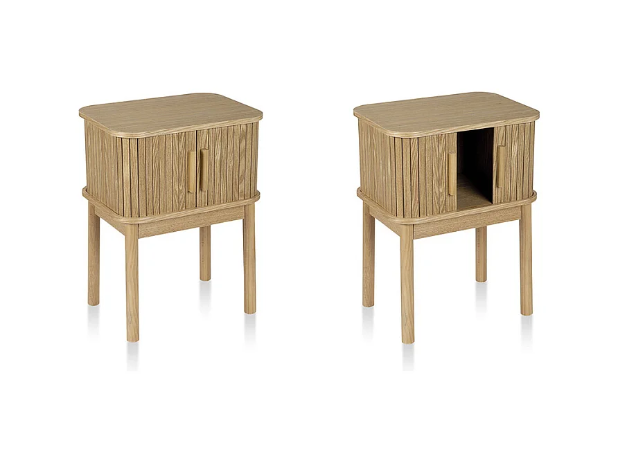 Set 2 tables de nuit bois ENVIO - 40X30X53 cm