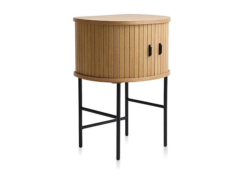 Table de nuit 2 portes - Bois naturel - ALBA