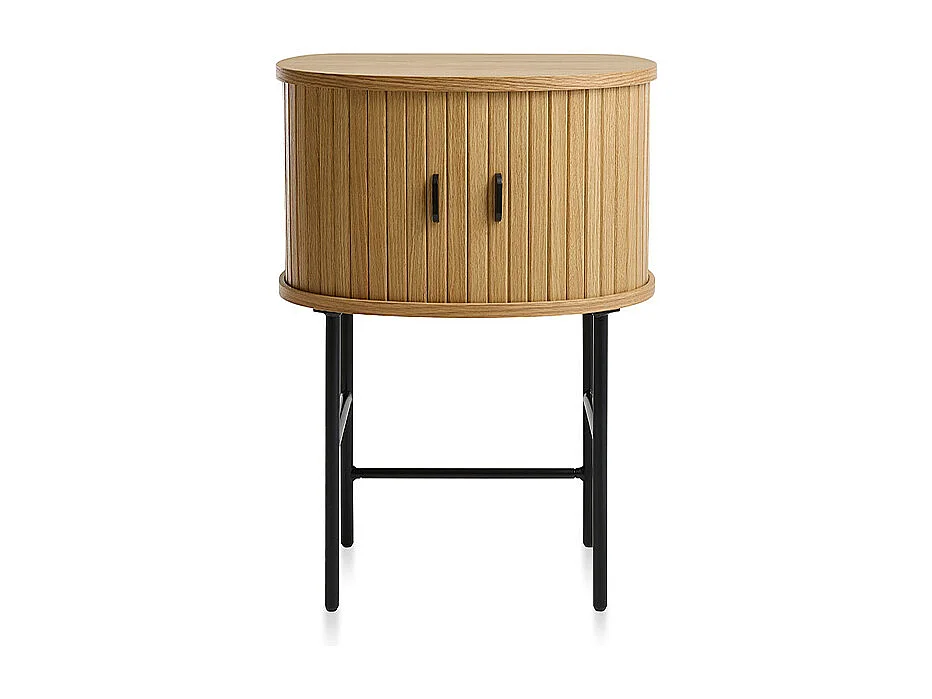 Table de nuit 2 portes - Bois naturel - ALBA