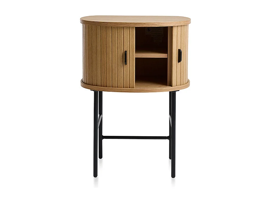 Table de nuit 2 portes - Bois naturel - ALBA