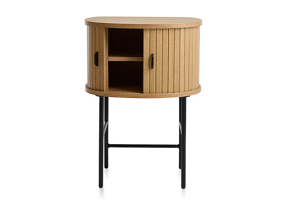 Table de nuit 2 portes - Bois naturel - ALBA