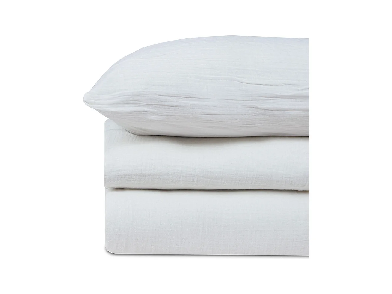 Parure de lit 140 cm gaze de coton écrue