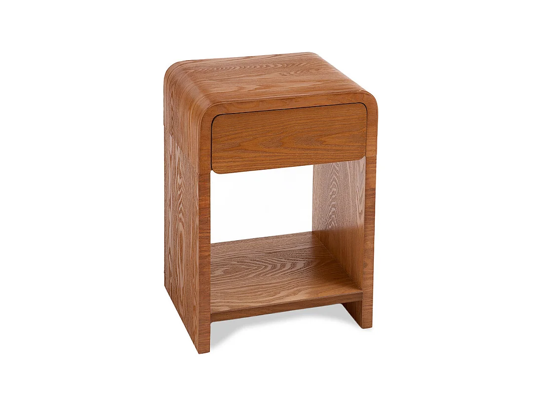 Table de nuit 1 tiroir 1 niche - Bois foncé - BORGO