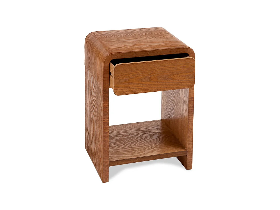 Table de nuit 1 tiroir 1 niche - Bois foncé - BORGO