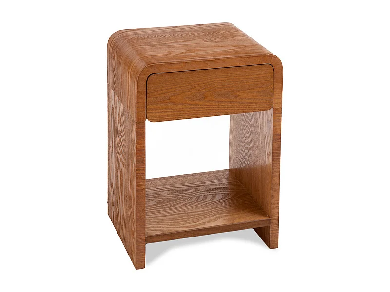 Table de nuit 1 tiroir 1 niche - Bois foncé - BORGO