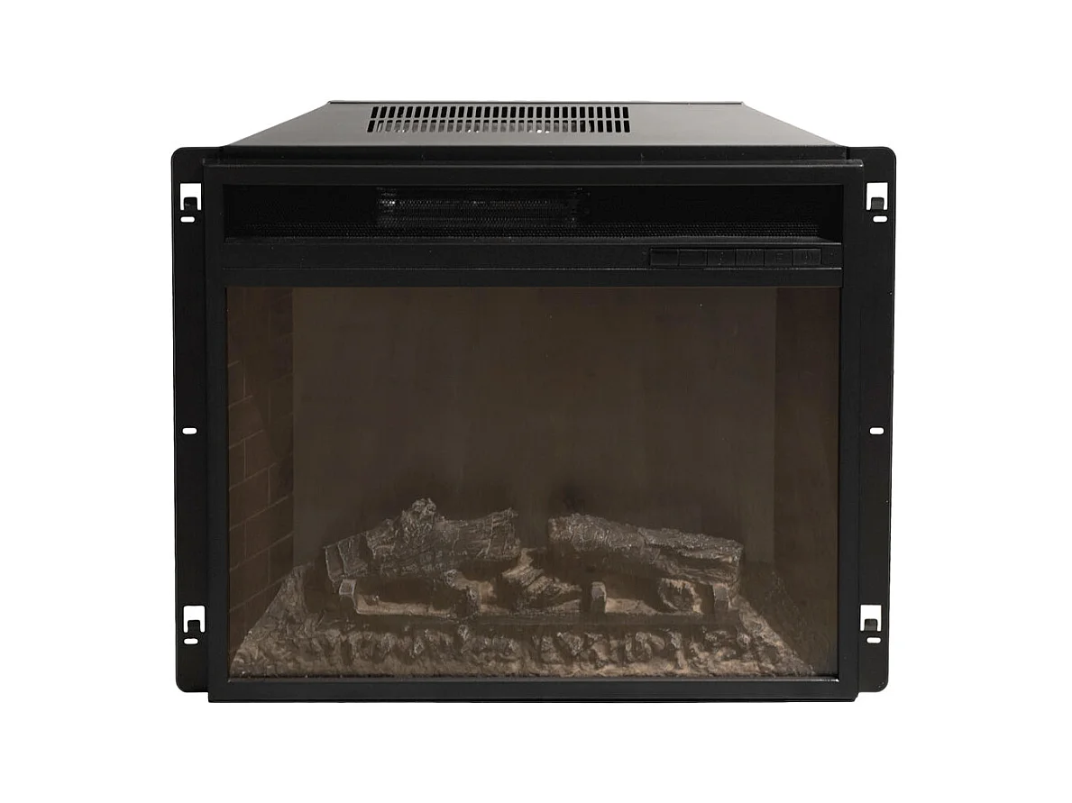 Cheminée électrique sur pied en bois blanc L110 x P25 x H95