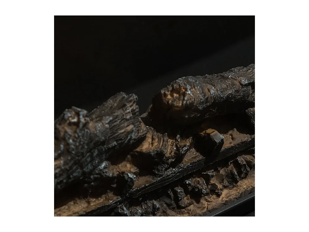 Cheminée électrique sur pied en bois blanc L110 x P25 x H95