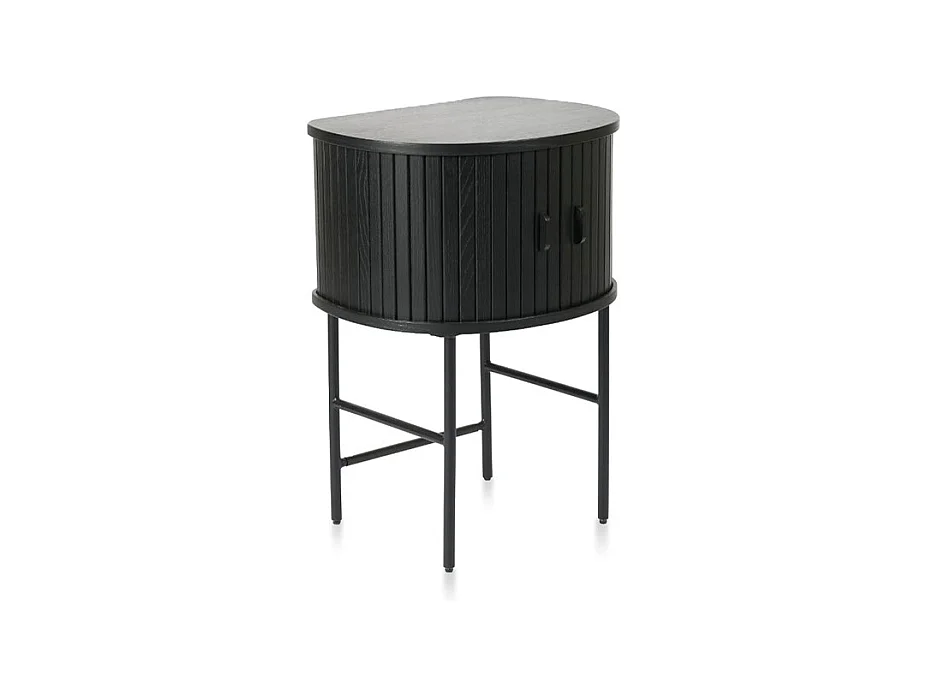 Table de nuit 2 portes - Bois noir - ALBA