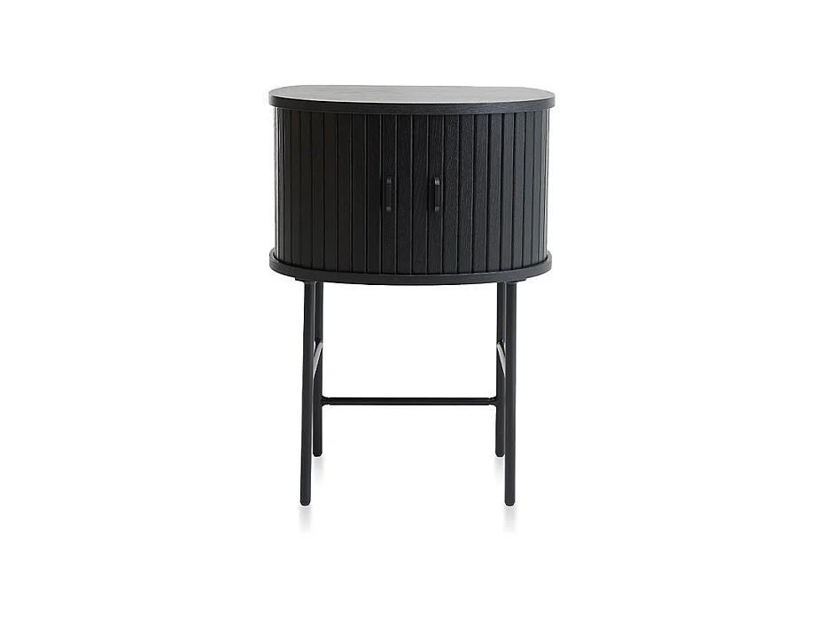 Table de nuit 2 portes - Bois noir - ALBA