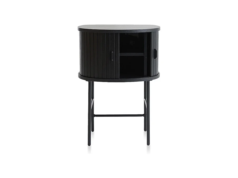 Table de nuit 2 portes - Bois noir - ALBA