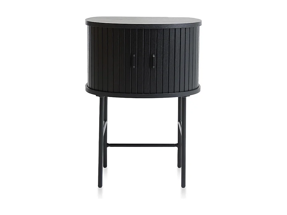 Table de nuit 2 portes - Bois noir - ALBA