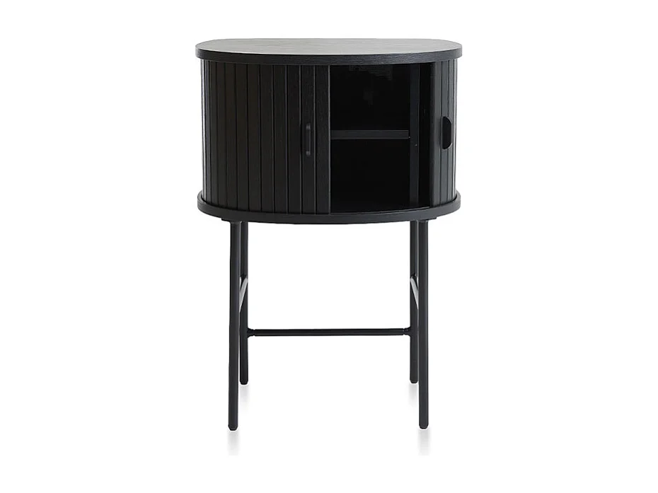 Table de nuit 2 portes - Bois noir - ALBA