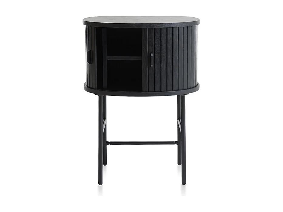 Table de nuit 2 portes - Bois noir - ALBA