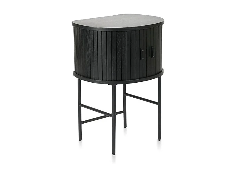 Table de nuit 2 portes - Bois noir - ALBA