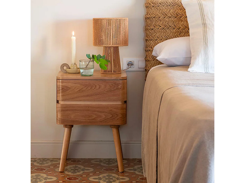 Set 2 tables de nuit bois pin oggi - 40x34x55 cm