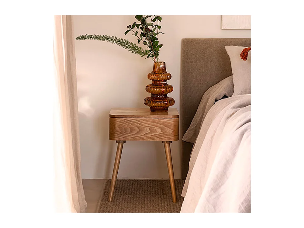 Set 2 tables de chevet bois OGGI - 40x34x51 cm