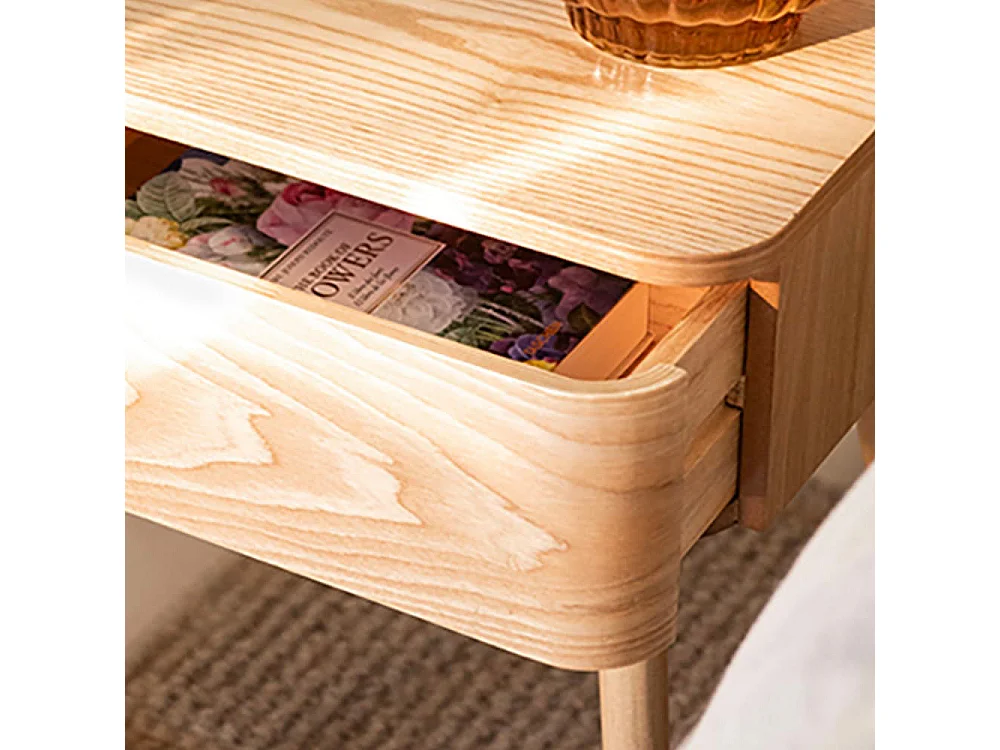 Set 2 tables de chevet bois OGGI - 40x34x51 cm