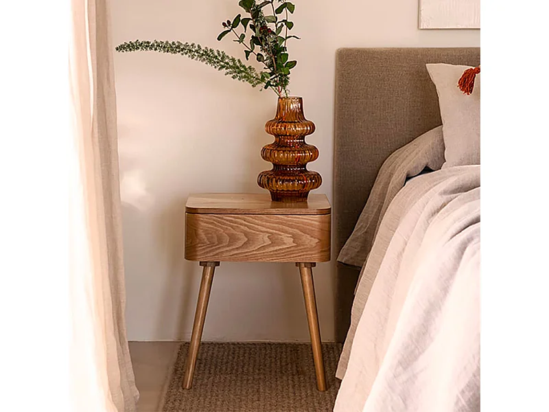 Set 2 tables de chevet bois OGGI - 40x34x51 cm