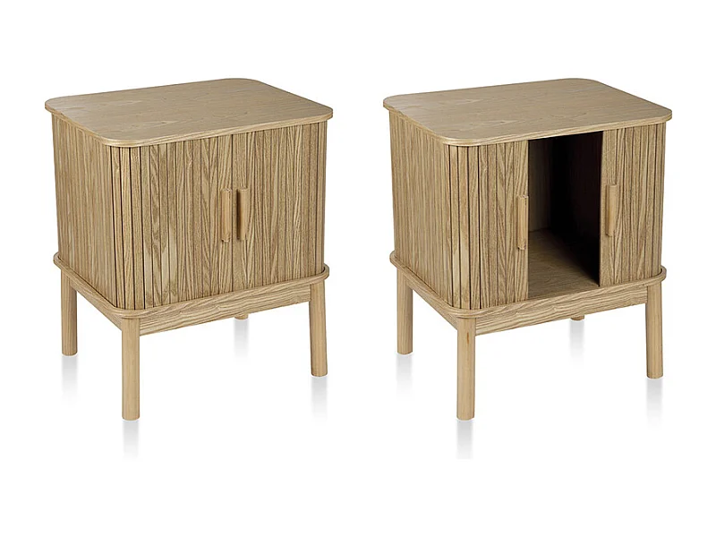 Set 2 tables de nuit bois ENVIO - 48x40x55 cm