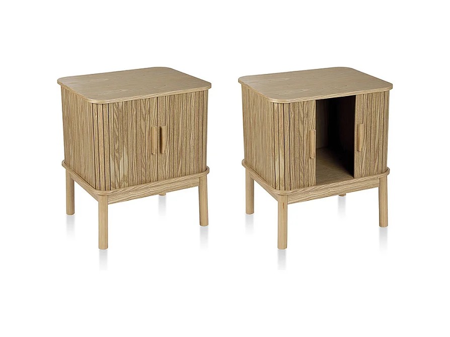 Set 2 tables de nuit bois ENVIO - 48x40x55 cm