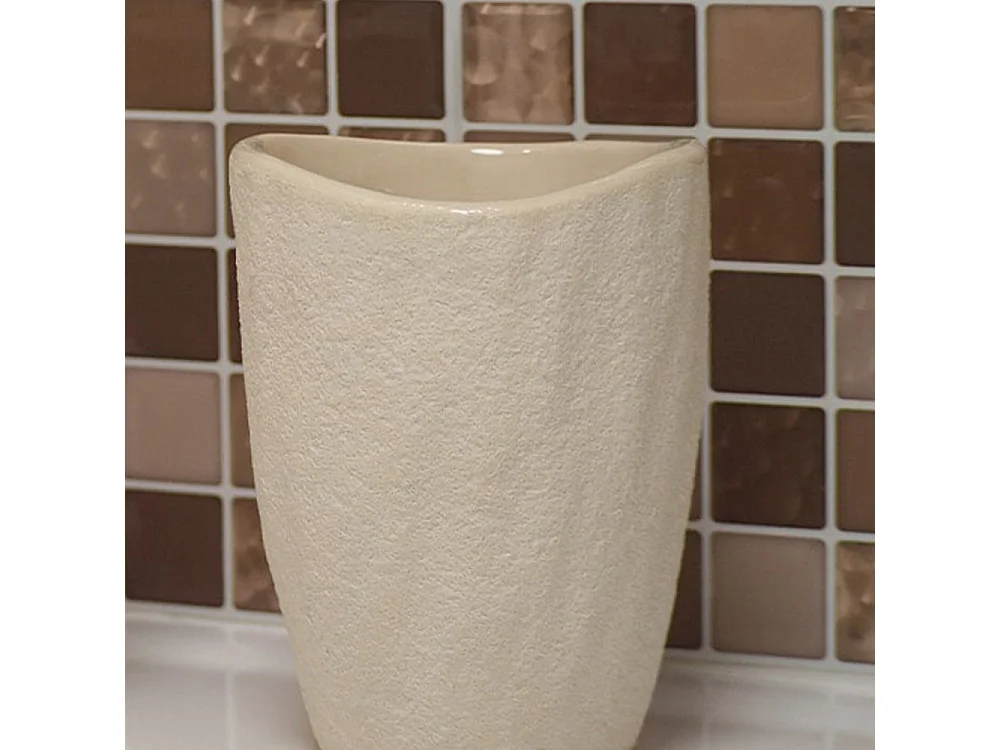 Pot brosse à dents - Céramique beige - MIA