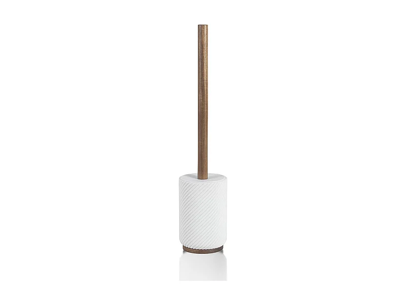 Brosse WC - Résine blanche et bois - ASCOLI