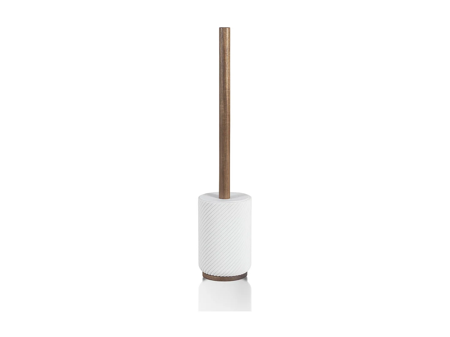 Brosse WC - Résine blanche et bois - ASCOLI