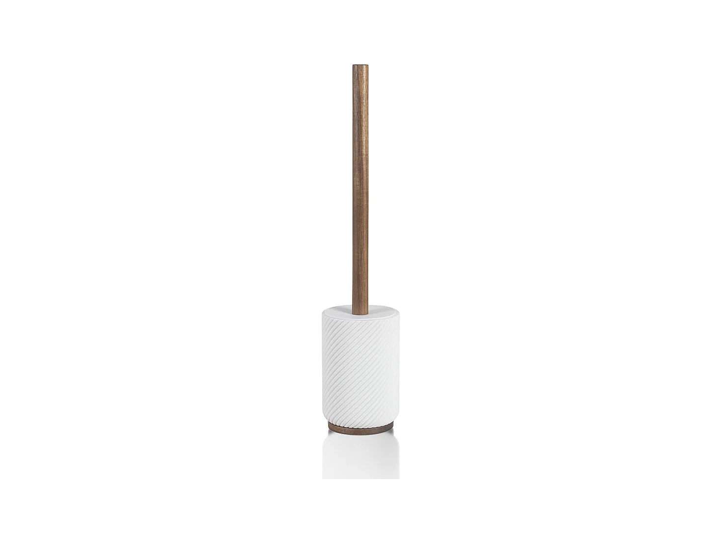 Brosse WC - Résine blanche et bois - ASCOLI