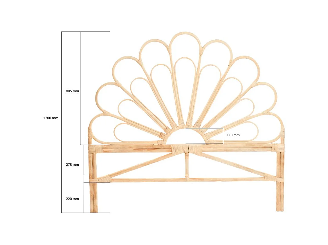 Tête de lit rotin LYRA 180 cm