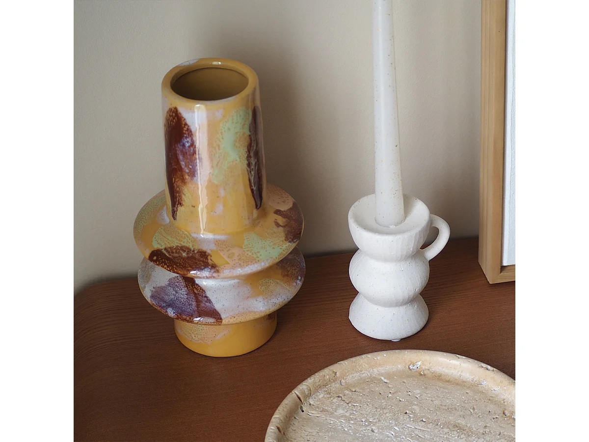 Bougeoir - Céramique blanche - CLEO