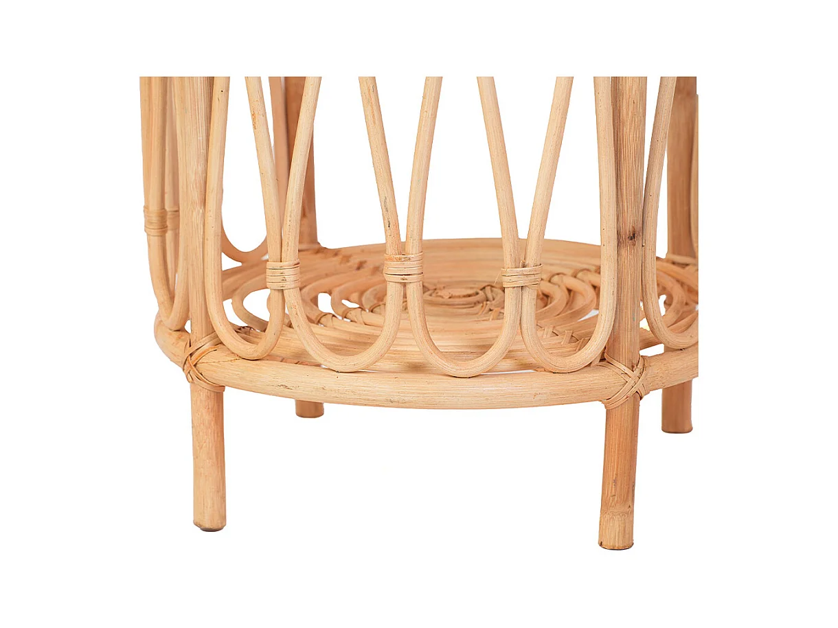 Table d'appoint rotin et cannage poggio