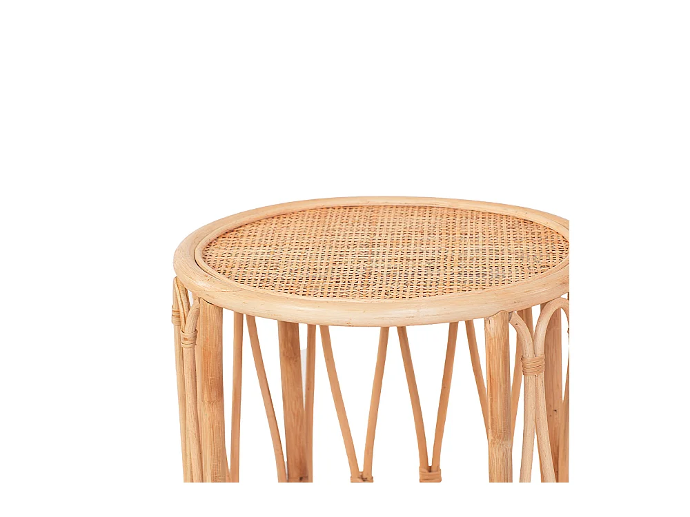 Table d'appoint rotin et cannage poggio