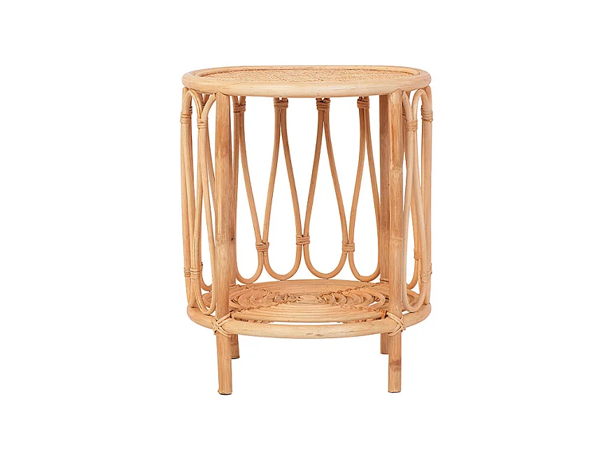 Table d'appoint rotin et cannage poggio