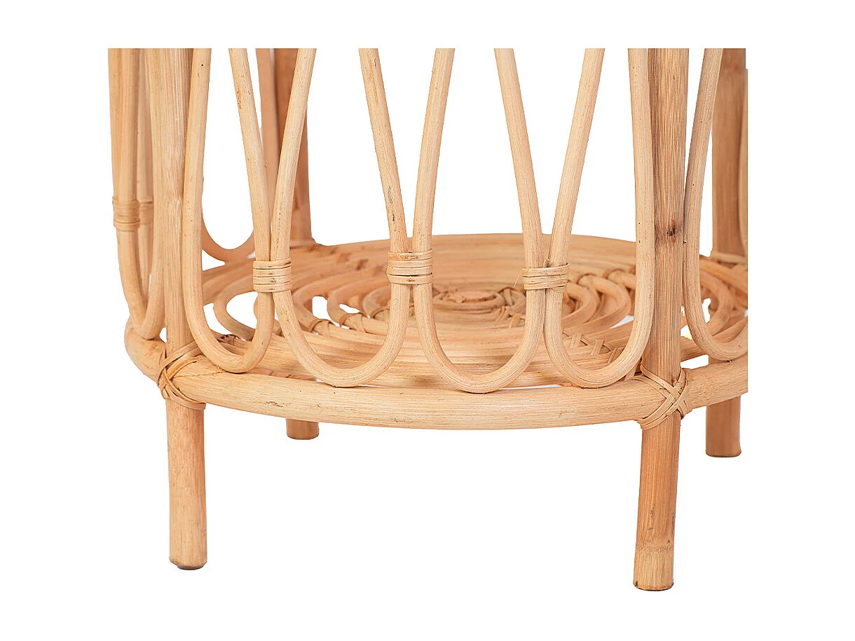Table d'appoint rotin et cannage poggio