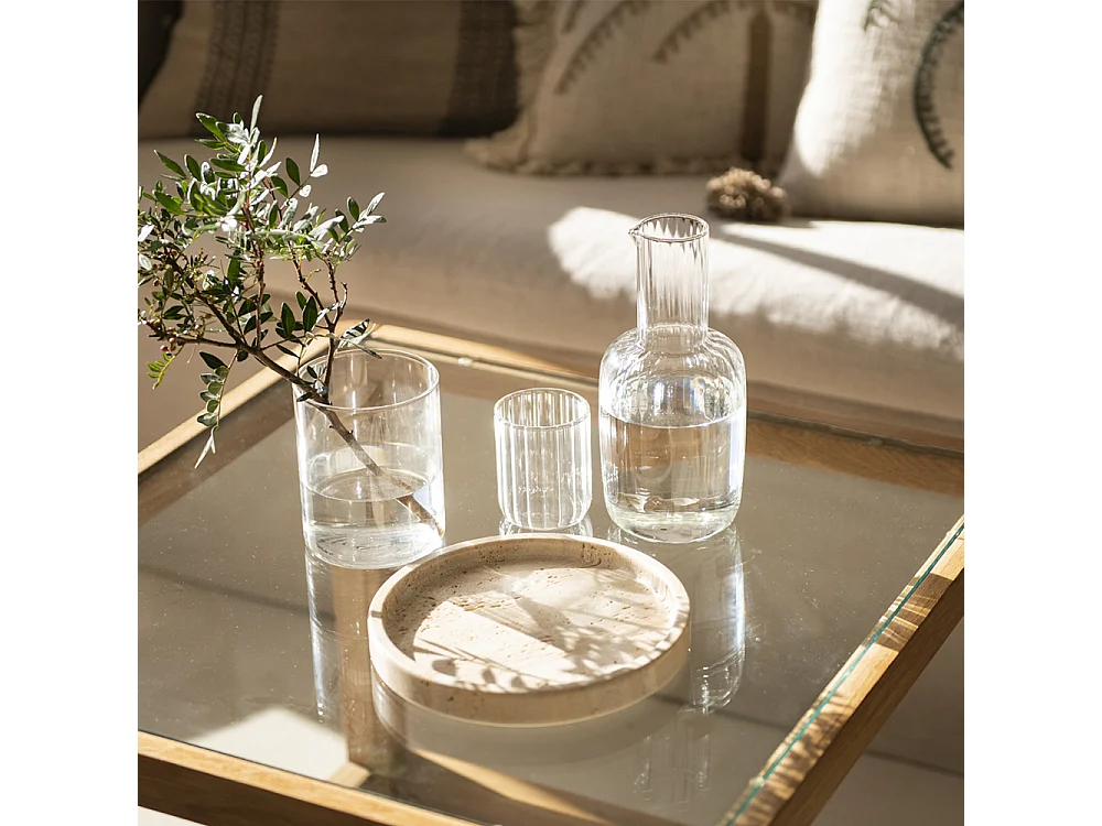 Plateau travertin rond PIETRA