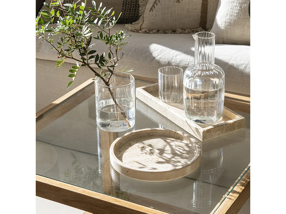 Plateau travertin rond PIETRA