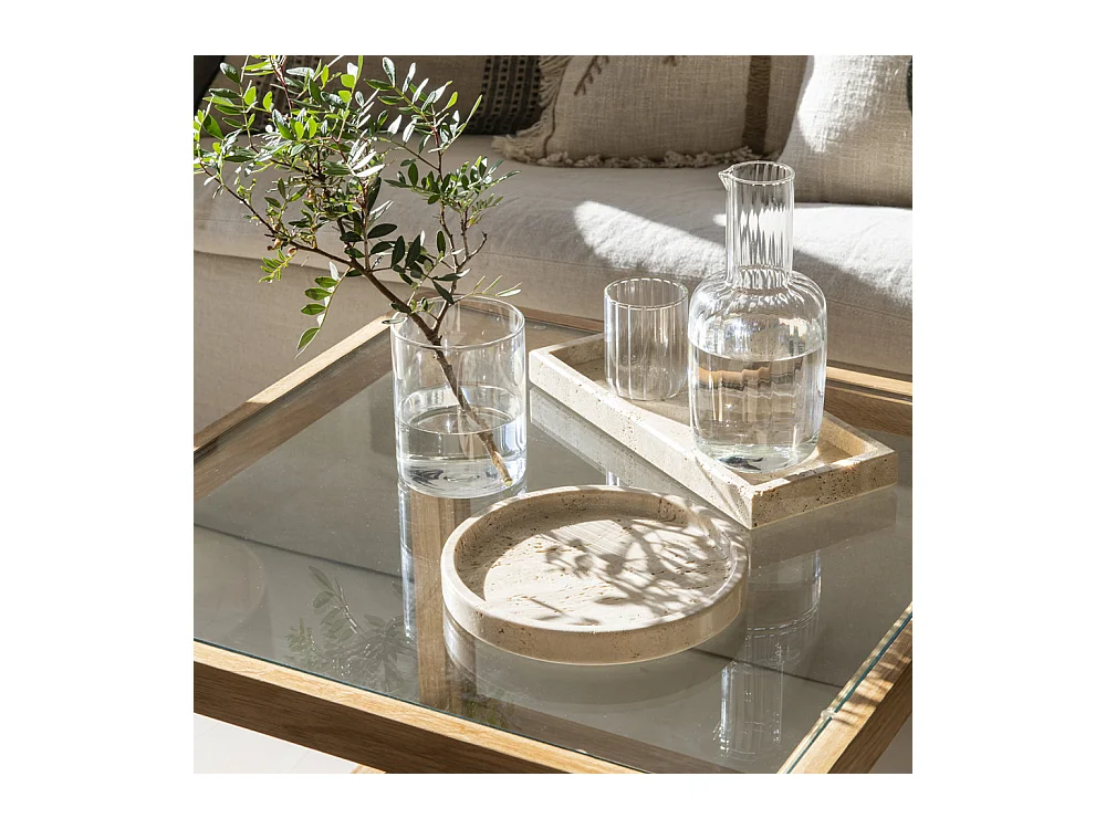 Plateau travertin rectangulaire PIETRA