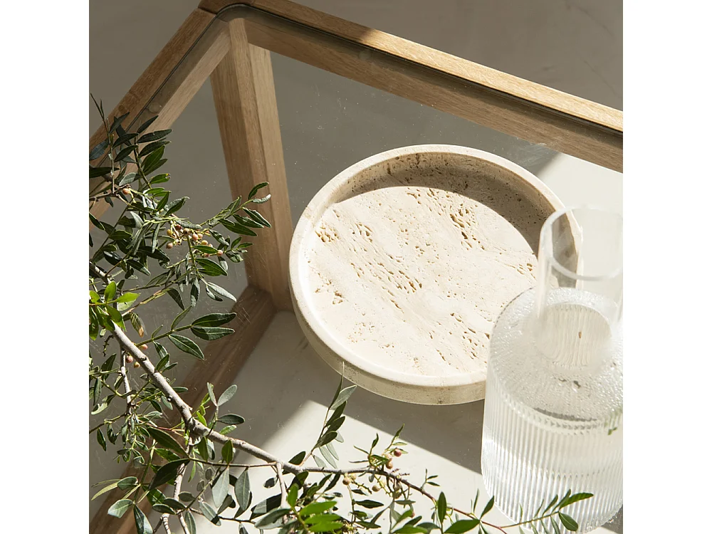 Plateau travertin rectangulaire PIETRA