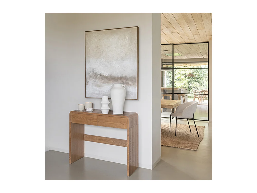 Console 2 tiroirs - Bois foncé - BORGO