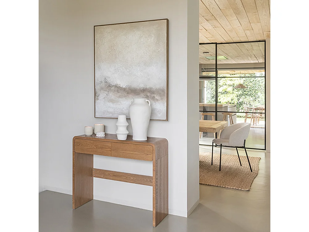 Console 2 tiroirs - Bois foncé - BORGO